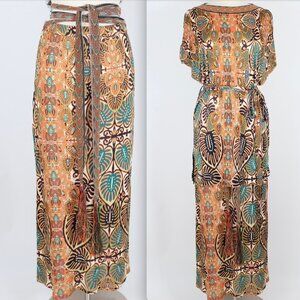 Jean Paul Gaultier Soleil M / L dress tunic top skirt palm print long